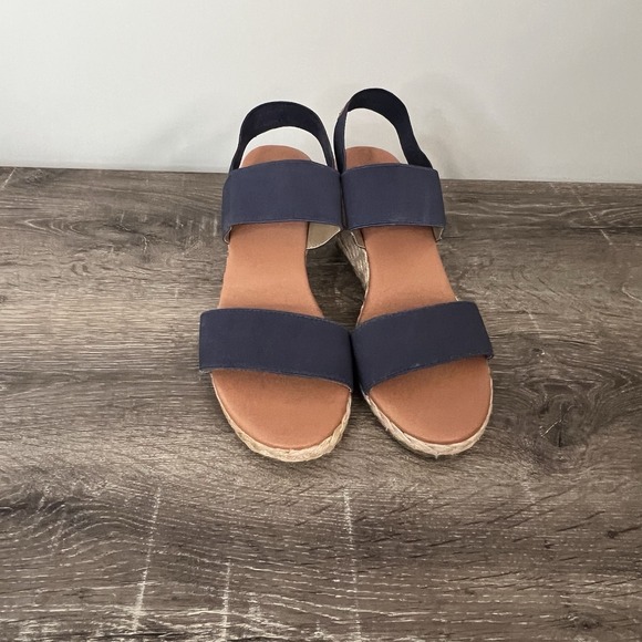 Tommy Bahama Sakura Wedge Espadrilles Heels Blue Shoes Sandals 9.5 Beachy Boho - Picture 2 of 4